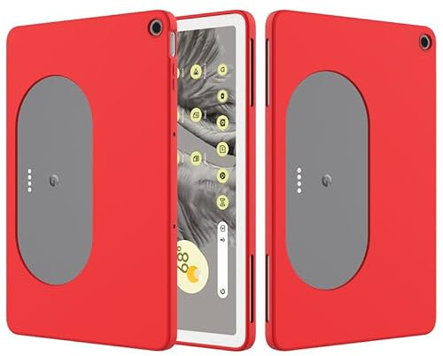 Custodia per tablet Google Pixel da 11 pollici (2023), in silicone liquido, flessibile in gomma morbida gel, sottile, protettiva, antiurto, colore rosso