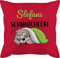Kissen 50x50 - Schnarchecke Faultier I Geschenk Faultier - 50 x 50 cm - Rot - schnarchkissen lustig Geschenke für schnarcher Schnarchen Motiv bezug Name personalisiertes schnarch namensdruck