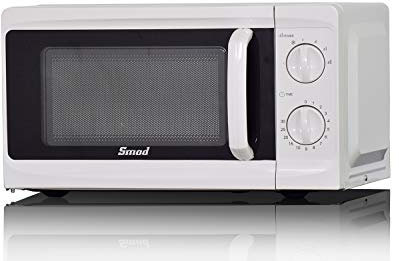 Smad Microwave Ovens 700W 17L, Small White Microwave with 6 Power Levels, Manual Control, Function Defrost, Easy Clean, SMAD-70 DMD