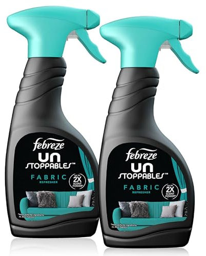 Fabric Freshener Room Spray Bundle - Pack of 2 x 500ml Unstoppable Fresh Scent Water-Based Formula Fabric Spray, Carpet Freshener, Odour Eliminator with Card. Room Freshener for Home Bulk Buy