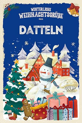 Blechschild 18x12 cm Weihnachtsgrüße aus DATTELN Wand Deko Bar Kneipe Sammler Geschenk