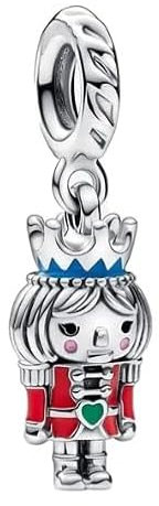 Christmas The Nutcracker Charm 925 Sterling Silver Dangle Charm Compatible with Pandora Charms,and Many Other UK Charm Bracelets.