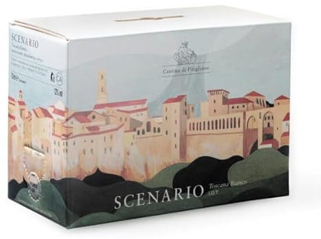 Cantina di Pitigliano Bag In Box Scenario Bianco IGT Toscana, Vino Bianco Trebbiano e Malvasia, 12% Vol, 10L
