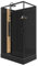 Vente-unique - Cabine de douche hydromassante rectangulaire avec bambou - Installation réversible - Noir mat - L120 x l80 x H225 cm - VITUNA