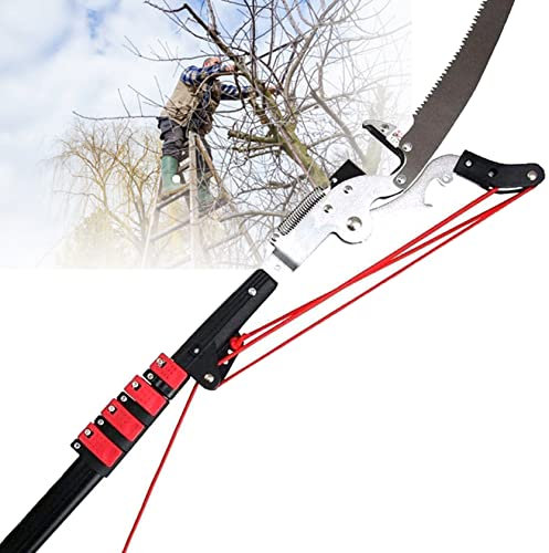 Tree Pruner Extendable 4 Sections,7.2M/24FT Profession Telescopic Tree Pruner, with SK5 Cutting Blade Pole Saw Lopper Long Reach Pole Pruning Saw