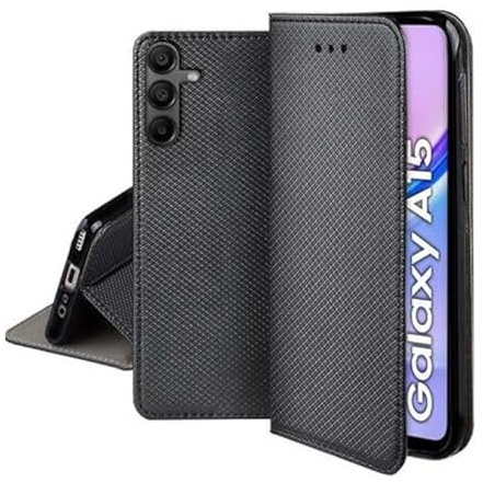 LFstore-IT Custodia a Libro Smart Magnet compatibile con SAMSUNG GALAXY A15 5G - Cover Libretto Nero