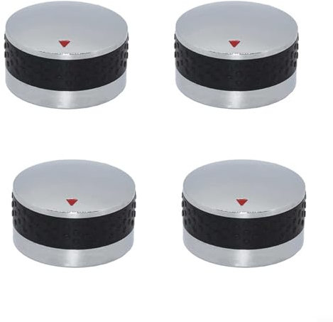 4 manopole di controllo per griglia a gas, adatte per barbecue a gas, fornelli rotondi, affidabili manopole di controllo per griglia a gas, finitura cromata, manopole per fornelli a gas per vari forni