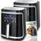 Aigostar Heißluftfritteuse 7L XXL Friteuse Heissluft 1900 W Heissluftfriteuse, 7 Programmen, Warmhalten, 20 Rezepte, ohne Öl, für 6-10 Personen, Air Fryer mit Digitalem LED-Touchscreen, 2 Stück