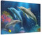 Leinwandbild, Gemälde, Unterwasser-Delfine, Korallenfische, Bilder, Kunstwerk, Fotodrucke, moderne Wanddekoration, Poster, gerahmt, fertig zum Aufhängen, für Küche, Badezimmer, Büro, Heimdekoration,