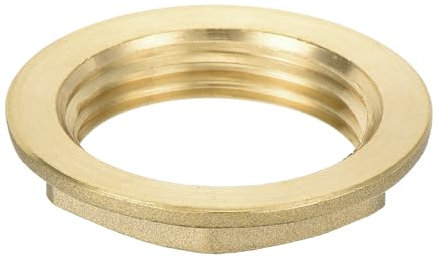 sourcing map G3/4 Pipe Fitting Hex Flange Lock Nut Locknut Female Threaded Fastening Thin Nut for Plumbing, Brass 1Pcs