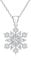 LINSTER Schneeflocken Halskette für Damen 925 Sterling Silber Weiße CZ Winter Party Mode Blume Halskette mit Schneeflocken Anhänger Weihnachtsschmuck für Frauen