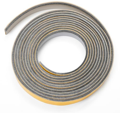 Bande d'étanchéité pour portes coupe-feu, avec brosse de 5,2 m de long, bande d'étanchéité autocollante pour porte coupe-feu, bande d'étanchéité pour portes coupe-feu, approuvé FD30 (gris)