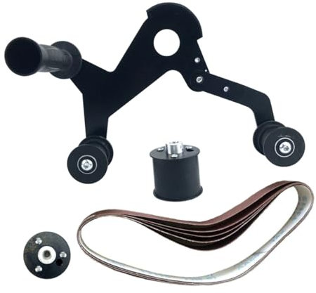 Holibanna Portable Mini Belt Sander Polisher Attachment Handheld Multifunctional Stainless Steel Grinding Polishing Tool for Tubes and Pipes Handle Adapter