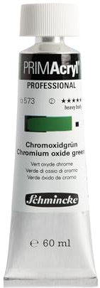 Schmincke - PRIMAcryl® Professional feinste brillante Acrylfarbe, Chromoxidgrün, 60 ml Tube, 13 573 011, Premiumacrylfarbe, Acrylmalerei, Profi-Qualität