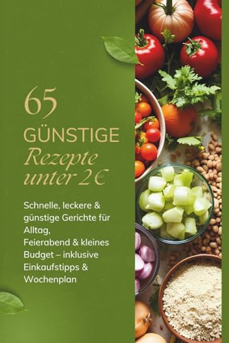 65 günstige Rezepte unter 2 €: Schnell, lecker & sparsam kochen für jeden Tag: Günstig kochen ohne Verzicht - Alltagsrezepte für kleines Budget, inklusive Wochenplan & Einkaufstipps