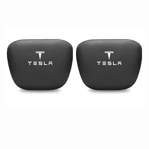 genmaimeifumu 2 Stück Auto Nackenkissen Kopfstütze für Tesla Model 3 Highland, Reisekissen Fahrzeuge Nackenstützkissen Autositz Kopfkissen Atmungsaktiv,Black