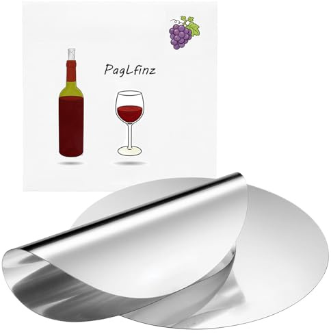 PagLfinz 50 Pièces Verseur Vin, Verseur de Vin Disque Anti-Goutte,Réutilisables,Goutte-à-Goutte, pour Restaurants, Bars, Clubs (Argent)