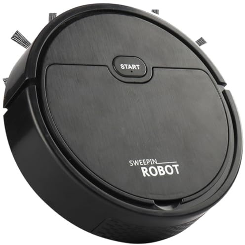 CLISPEED Robot Aspirador Doméstico Multifuncional para Limpieza en Seco y Húmedo, Mini Compacto Negro, Batería 60, Aspiradora Robótica para Pisos Pequeños y Hogar