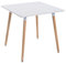 CLP Table à Manger BENTE, carrée, 4 Pieds en Bois, 80 x 80 cm, Design, avec protège-Sol Plateau: Blanc/piètement: Nature