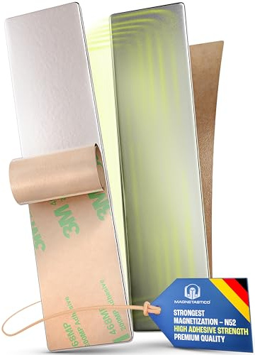 Magnetastico | 40 Stück Selbstklebende Neodym Magnete N52 Rechteck 10x5x1 mm| Extra Starke Klebemagnete mit Gegenstück und Klebeband| Magnet selbstklebend flach mit Klebefolie, Magnete extra stark