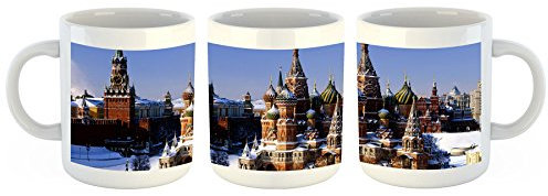 Unified Distribution Roter Platz Russland - Tasse mit Motiv Bedruckt, 300ml C-Henkel. Tolles Geschenk für Büro, Küche, Geburtstag, Lieblingstasse zum Frühstück