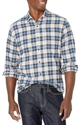 Amazon Essentials Men's Long-Sleeve Flannel Shirt (Available in Big & Tall), Multicolour Check Plaid, XXL