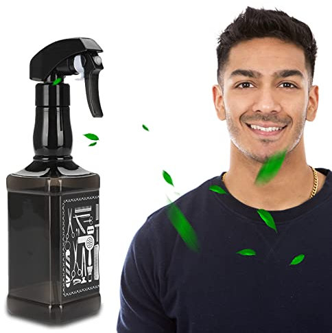 Sonew 500 ml Friseur Spray Bottle, Kunststoff Sprühflasche Friseur Sprayer Salon Friseur Friseur Hairstyling Sprayer Haar Werkzeuge Blume Pflanzen Werkzeug(Black)