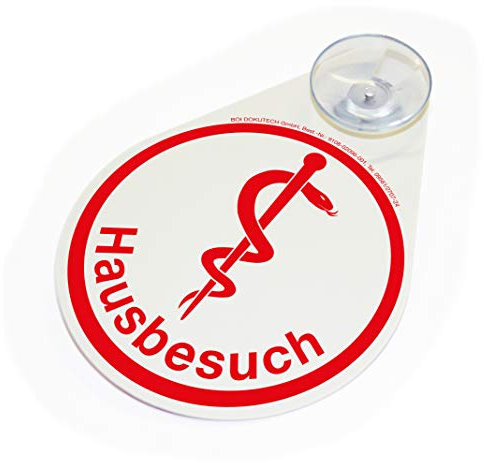 Hinweisschild Hausbesuch mit Saugnapf