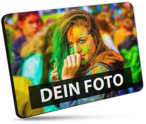 Bedrucktes Mauspad mit eigenem Foto und Text indivduell selbst gestalten - rutschfestes Stoff-Mousepad für Computer und Laptop - Rechteck - 27cm x 19cm - Stärke 3mm