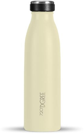 720°DGREE Gourde Acier Inoxydable milkybottle – 500ml, Beige | Bouteille Isotherme d'eau | Revêtement durable parfaite pour enfants, sport, l'ecole | Isolée Qualité supérieure