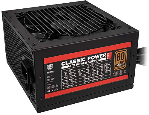 Kolink Classic Power 80 Plus Bronze Alimentation pour Ordinateur de Bureau 500 Watt - Power Supply - Alimentation PC Silencieuse - Composent PC Gamer