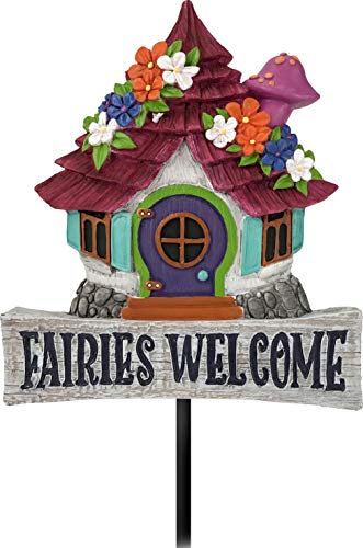 Spoontiques 21246 Fairies Welcome Gartenstecker, Mehrfarbig