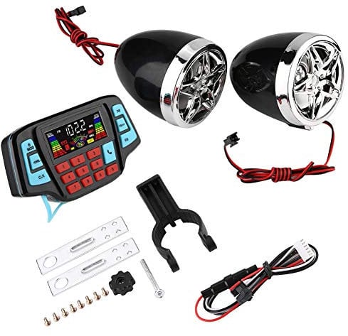 Tbest Motocicleta o Motocicleta Reproductor de MP3 Impermeable Motocicleta BT Reproductor de MP3 Motocicleta o de Altavoces estéreo Portador de Tarjeta USB TF