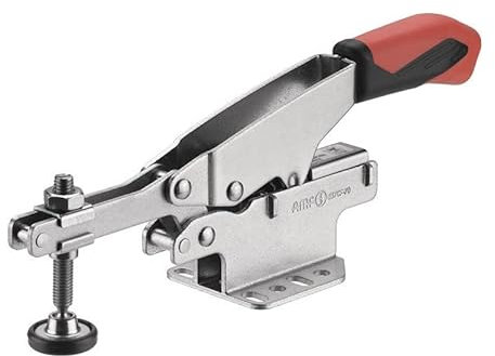 Waagrechtspanner 6870 Größe 20 | Schnellspanner mit variabler Spannhöhe | offener Haltearm, waagrechter Fuß | ergonomischer, ölbeständiger 2-Komponenten-Handgriff | Andrückschraube M6 x 40mm (20)