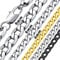 Bandmax Herren Halskette 4mm breit Edelstahl Kette 56cm dünne Panzerkette Edelstahl kubanische Gliederkette klassische Kette kubanische Halskette Modeschmuck Accessoire für Männer Frauen
