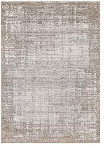 andiamo Webteppich moderner stilvoller Kurzflor Teppich robust und pflegeleicht aus 100% Polypropylen geeignet für Fußbodenheizung und Saugroboter 160 x 230 cm Streifen Beige