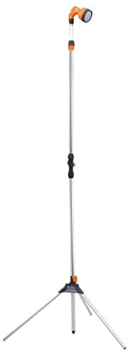 vidaXL Douche de Jardin avec Trépied Réglable en Hauteur Douche de Piscine Douche de Camping Cour Extérieur Portable 221 cm Aluminium