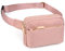 UTO Gürteltasche Damen wasserdichte Nylon Fashion Slim Leichte Hüfttasche für Frauen mit 3 Reißverschlusstaschen Nylon Rosa