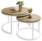 lukmebel Couchtisch rund - CIRI 2in1 - Beistelltisch rund - Kaffetisch - Industrial Deko - Deko Wohnzimmer - Kleiner Beistelltisch - Sofatisch - Kleiner Tisch - Weiß, Artisan Eiche