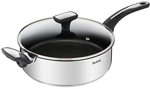 Tefal Emotion E3007704 Deep Frying Pan, 26 cm, Stainless Steel, Safe Non-Stick Coating, Thick Base, Even Heat Distribution, Thermal Signal, Elegance, Robust Handle, Induction