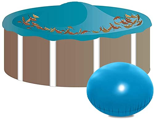 ENCOMAG Poolkissen Winter, 4 x 4 ft Pool Luftkissen,Pool Mate Winter Für Oberirdischen Pool,Winterkissen Poolkissen Für Winterabdeckplanen, Pool Kissen Überwinterung Blau Rund,Winter Luftkissen