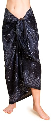 PANASIAM Sarong Tuch - Gr. L-XXL Pareo Tuch Peacock - für Damen & Herren | Lunghi, weiche Viskose, als leichter Strandrock, Wickelkleid, Strandtuch, Bikini Cover-up oder Wandbehang, Print-Design