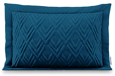 AmeliaHome Zierkissen Kissenbezug mit Füllung zweiseitig ultrasonic Steppung 50x70 cm Ophelia Indigo