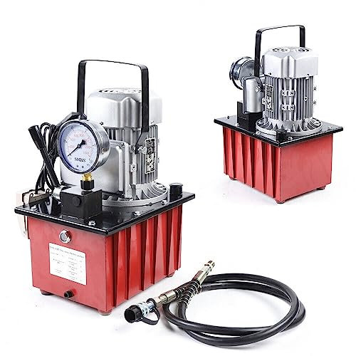 DiLiBee Pompa idraulica elettrica da 700 bar, 7 l, 1400 giri/min, valvola idraulica con tubo dell'olio da 1,8 m, 70 MPa, 750 W