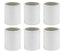 OSCO White Faux Leather Pen Pot | 6 Pack | Pencil Holder | Desk Tidy | Office Organiser | Makeup Storage | Cosmetics Display | H10.5 x W8.7 x D8.7 cm |