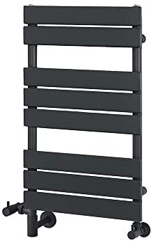 Milano Lustro Anthracite Dual Fuel Flat Panel Heated Towel Rail - 825mm x 450mm