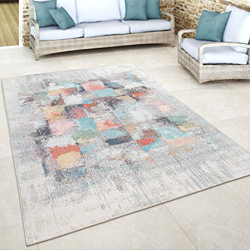 Paco Home In- & Outdoor Teppich Balkon Terrasse Küchenteppich Gartenteppich Modern, Grösse:120x170 cm, Farbe:Bunt 15