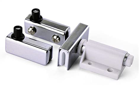 ZZSRJ Freies Öffnen nach Oben und unten Wellenscharnier Glasbeschläge ScharnierMöbel Schranktür Einzel-Doppeltür-Glasscharnier (Color : Single Door Hinge)
