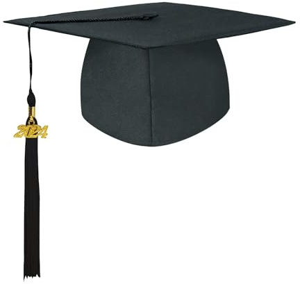 Tibroni Bachelor Hut Doktorhut Graduation Hat Absolventenhut in Schwarz, Graduation Cap, Abschluss Master Hut, Abitur 2025 Geschenke für Abschlussfeiern vom Studium, Universität, Hochschule, Abitur