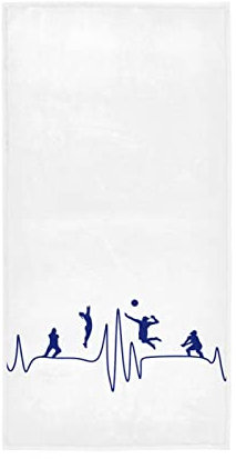 DJNGN Herzschlag-Volleyball-Handtücher, Fingerspitzenhandtücher, superweiche, atmungsaktive, saugfähige Mehrzweck-Gesichtstücher für Küche, Badezimmer, Schlafzimmer, Reisen, 76,2 x 38,1 cm